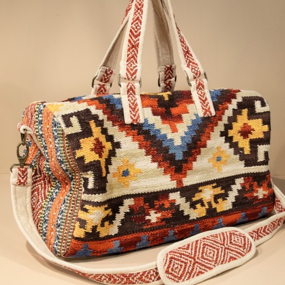 Handbags - Handmade Aztec Tribal Western Navajo Large Travel Tote Bag